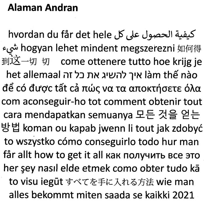 Alaman Andran: how to get it all
